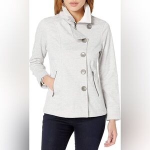 prAna Martina Heathered Gray Funnel Neck Jacket Women’s Size Medium